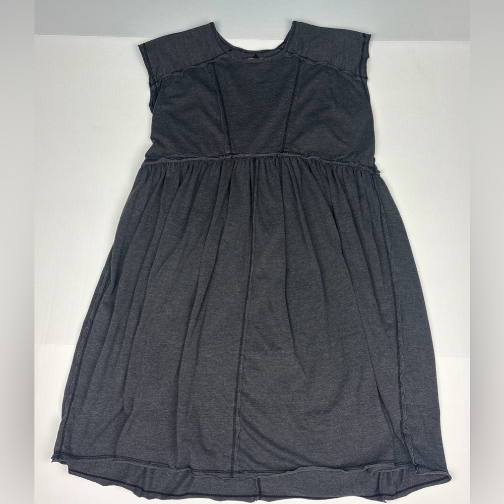True Craft Women XS Dress Mini Boho Dark Gray Sleeveless Solid Short Summer